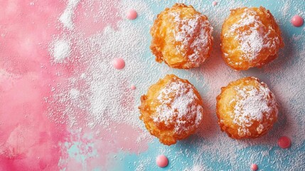 Obraz premium deep fried oreos dusted with powdered sugar