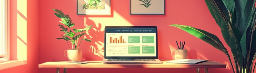 Creating a productive home office environment with stylish decor and effective tools for success