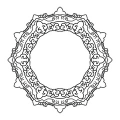Mandala. Decorative element with circles for book design, printed materials, wedding or celebration invitations, for albums.