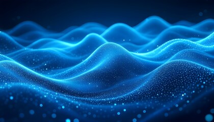 Obraz premium An abstract futuristic background with connecting dots and lines on a dark blue canvas, depicting digital technology and data visualization. Data technology background.