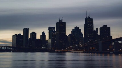 Fototapeta premium Silhouette of the city scene