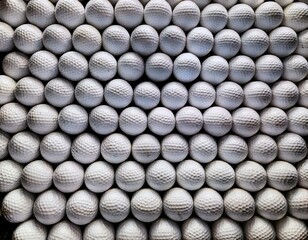 Golf balls as background full frame 