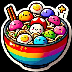 Food vector illustration of mushrooms in a bowl