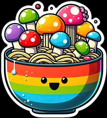Food vector illustration of mushrooms in a bowl