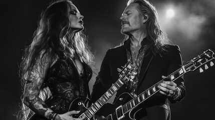 Rock Band Concert Guitar Battle