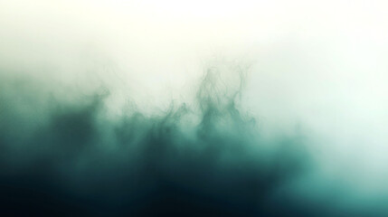 Fototapeta premium Abstract image of teal-colored smoke with a white background.
