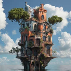 amazing building 3D surrealism background