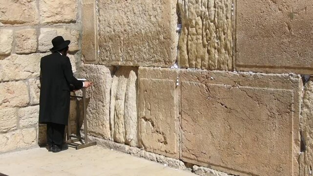  
Jew prays on Western Wall (Wailing Wall), Jerusalem

