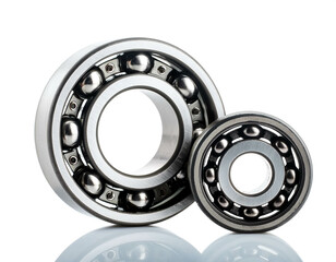 Ball bearings isolated on white background, cutout 
