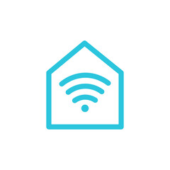 Home Wireless Connection icon. Isolated on white background. From blue icon set.