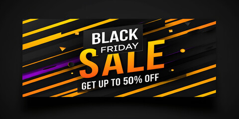 Naklejka premium Creative Black Friday Discount Poster - Stylish Shopping Promotion Design