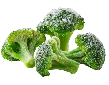 Broccoli frozen isolated on white background, cut out 