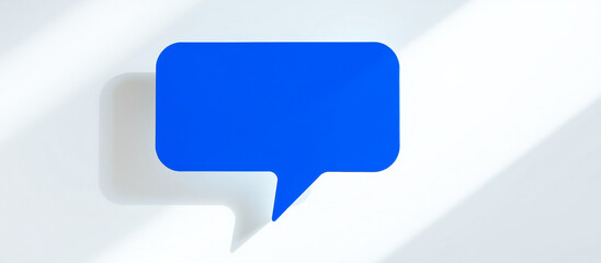Obraz premium bright blue speech bubble on a white background