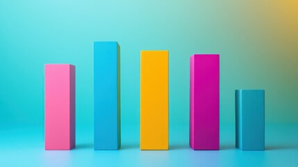Colorful Bar Chart on a Blue Background