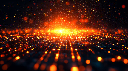 Fototapeta premium Abstract background with glowing particles and lines of light.