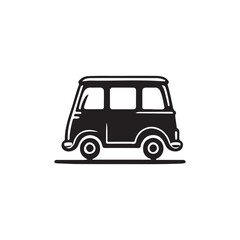 car of silhouettes with flat art design
