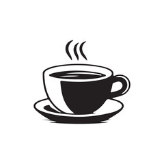 Coffee cup silhouette icon, tea cup logo, symbols vector illustration silhouette image template