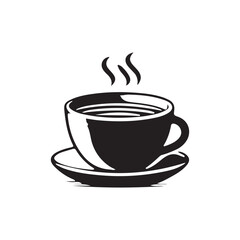 Coffee cup silhouette icon, tea cup logo, symbols vector illustration silhouette image template