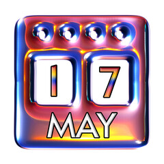 17 May calendar icon for date and event concept