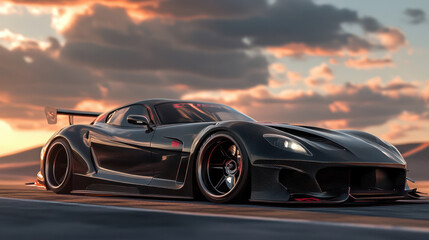 Obraz premium Sleek and Fast Supercar on the Open Road