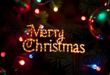 A Christmas tree decorated with colorful ornaments and twinkling lights