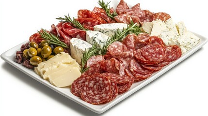 Delectable Meat and Cheese Platter: A Savory Delight
