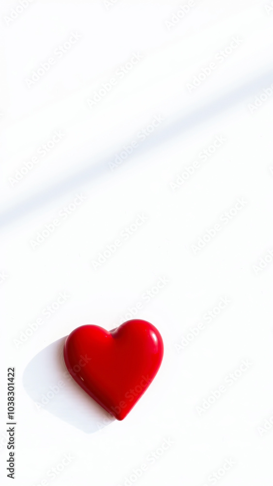 Sticker red heart on a white background