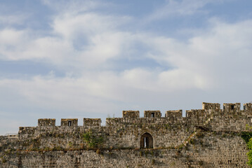 A detailed section of the stone ramparts and walls of the Old City of Jerusalem, Israel. © Yehoshua Halevi
