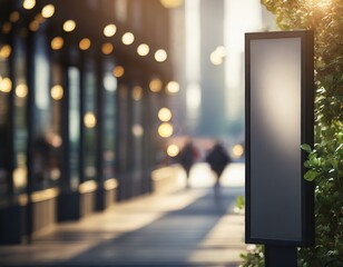 Pionowy baner reklama mockup wizualizacja miasto