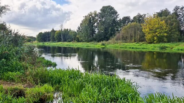 Bzura river in Sochaczew, Poland.