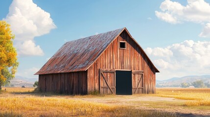 Obraz premium grain storage hangar on the farm. selective focus