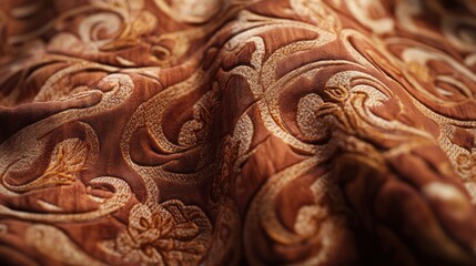 Embroidered Fabric with Swirls