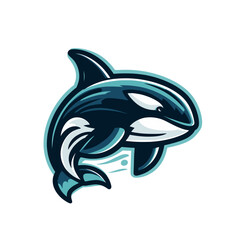 Fototapeta premium Orca killer whale character. Modern sports logo style mascot vector illustration