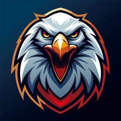 Eagle head silhouette vector illustration, head stylized logo for esport and others