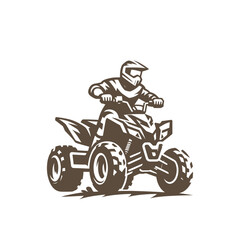 Obraz premium Quad bike rider. Extreme sport vehicle modern vector isolated illustration