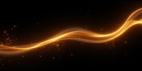 Obraz premium A captivating wave of golden light against a dark background, perfect for conveying elegance, energy, or creativity in design projects.