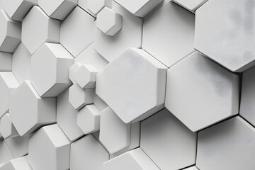 Fototapeta premium A bunch of white hexagons stacked on top of each other