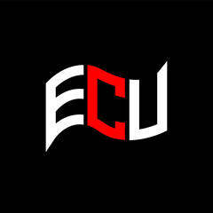 ECU logo design, ECU simple and modern logo. ECU luxurious alphabet design