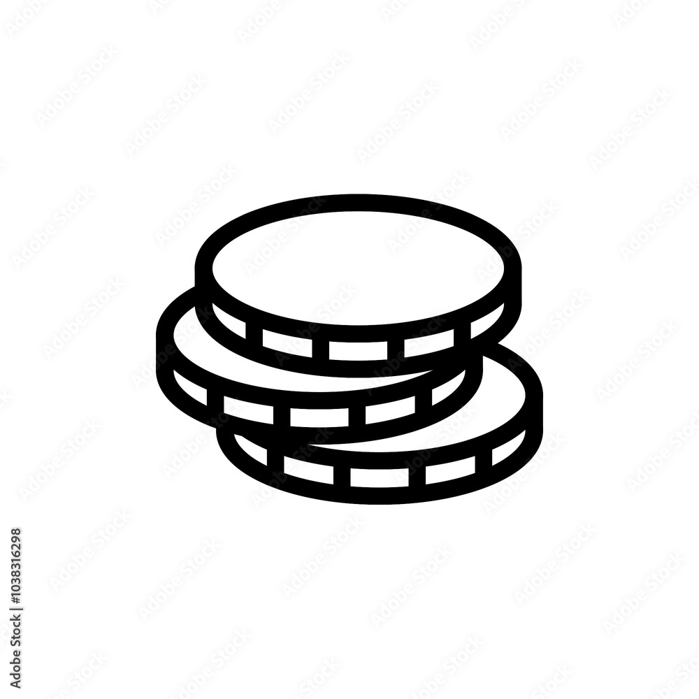 Poster coin stack line icon with simple and modern design