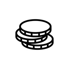 Coin stack line icon with simple and modern design