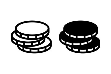 Coin stack icon set with simple and modern design