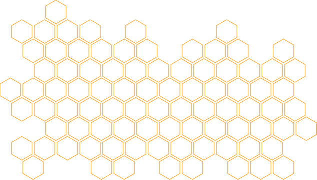 abstract outline orange honeycomb pattern can be used background.