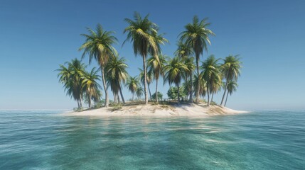 Obraz premium Lush Palm Trees on a Tranquil Tropical Island