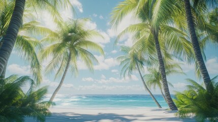 Obraz premium Palm Trees Swaying in the Tropical Breeze