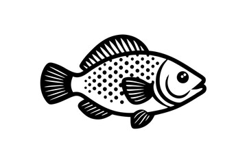 Creative Cute Fish line art vector design with a white background 