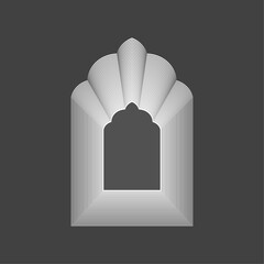 Artistic linear minimal vector mughal window dome....
