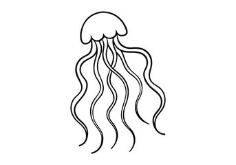One Line Drawing of a Jellyfish – Abstract Ocean Life Vector