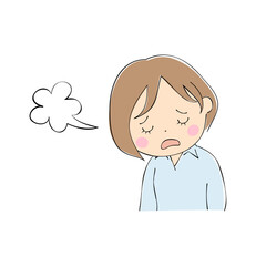 若い女性　表情バリエーション_肌色　ペン画風