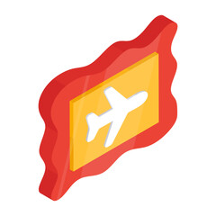 A unique design icon of air ticket 

