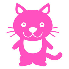 Adorable Cool Cat Looks Happy Sweet Little Smile Face Kitten Pet Design Funny Cool Cartoon Cute Cats Lovers Comic Fun Love Kittens Adorable Feline Like Playful Kitties Fur Baby Illustration Paw Owners